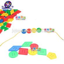 plastic construction threading building blocks toy